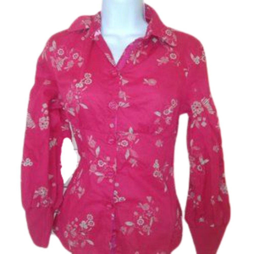 Twik Simons Pink and Gold Floral Blouse Medium